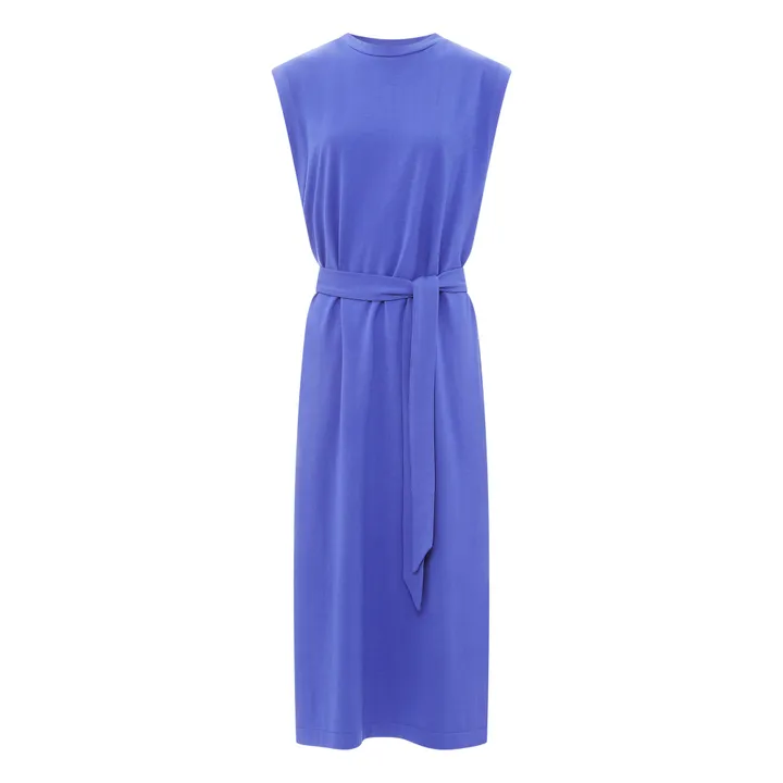 SMALLABLE BASICS Robe Debardeur Femme A Fentes Coton Bio | Bleu