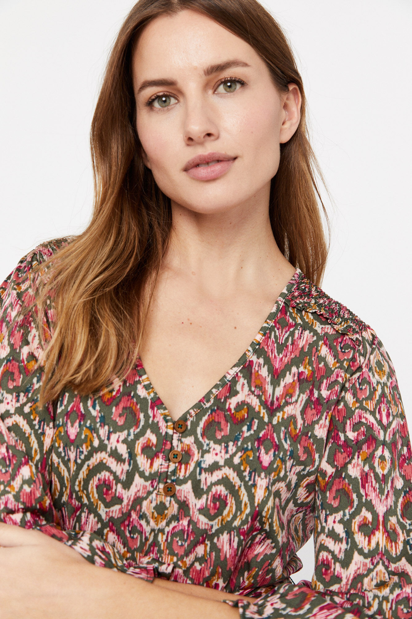 Vestido de malha estampado - Multicolorido