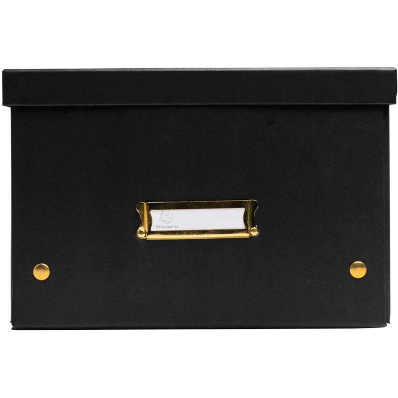 Boîte de rangement à plat carton 27x36x19cm Néo Déco - Noir