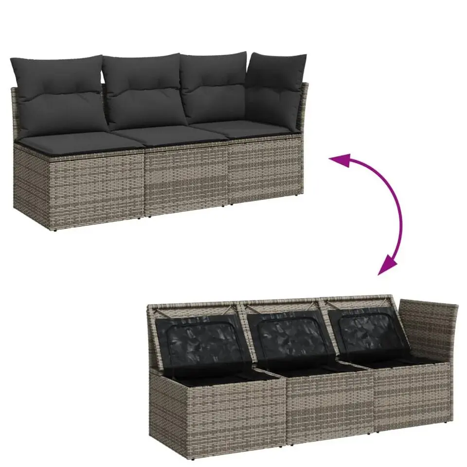 vidaXL - Tuinbank - Grijs - Poly rattan