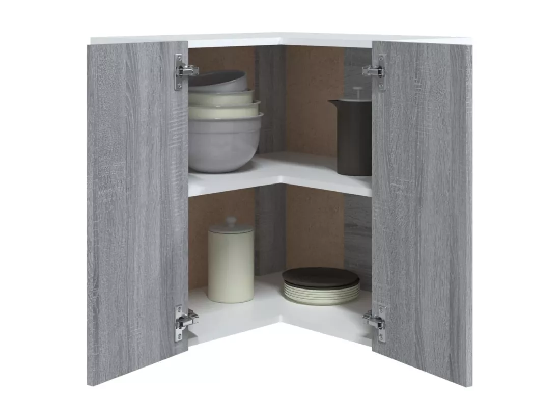 Armoire d'angle suspendue Sonoma gris Bois d'ingénierie