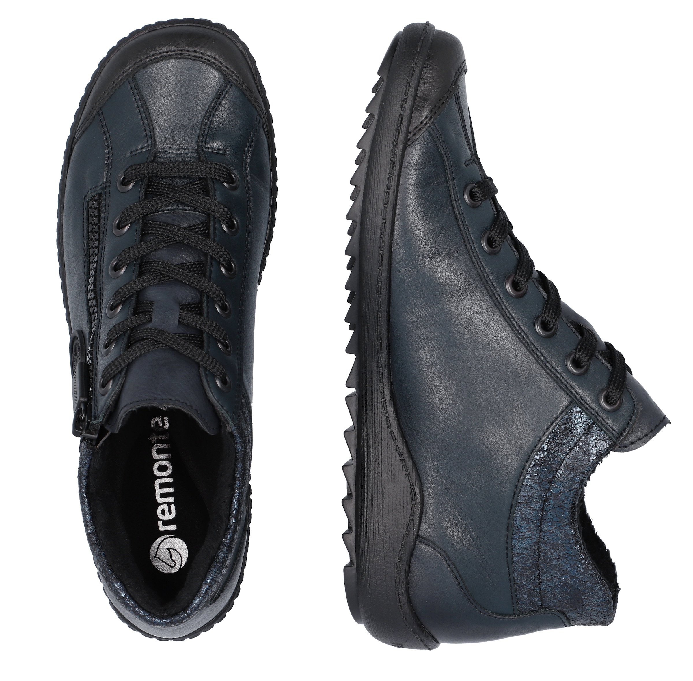 Remonte Schnürboots  , Flats, Komfortschuh, Boots mit seitlichem Reissverschluss