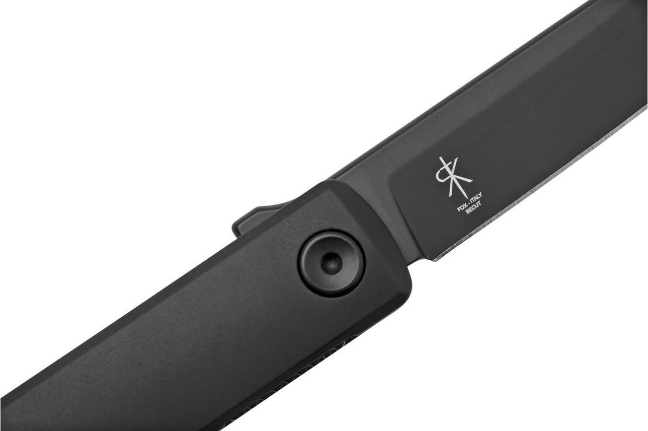 Fox Knives Chnops, FX-543 ALB, Black Aluminum, Black Becut zakmes, Riccardo Gobbato design