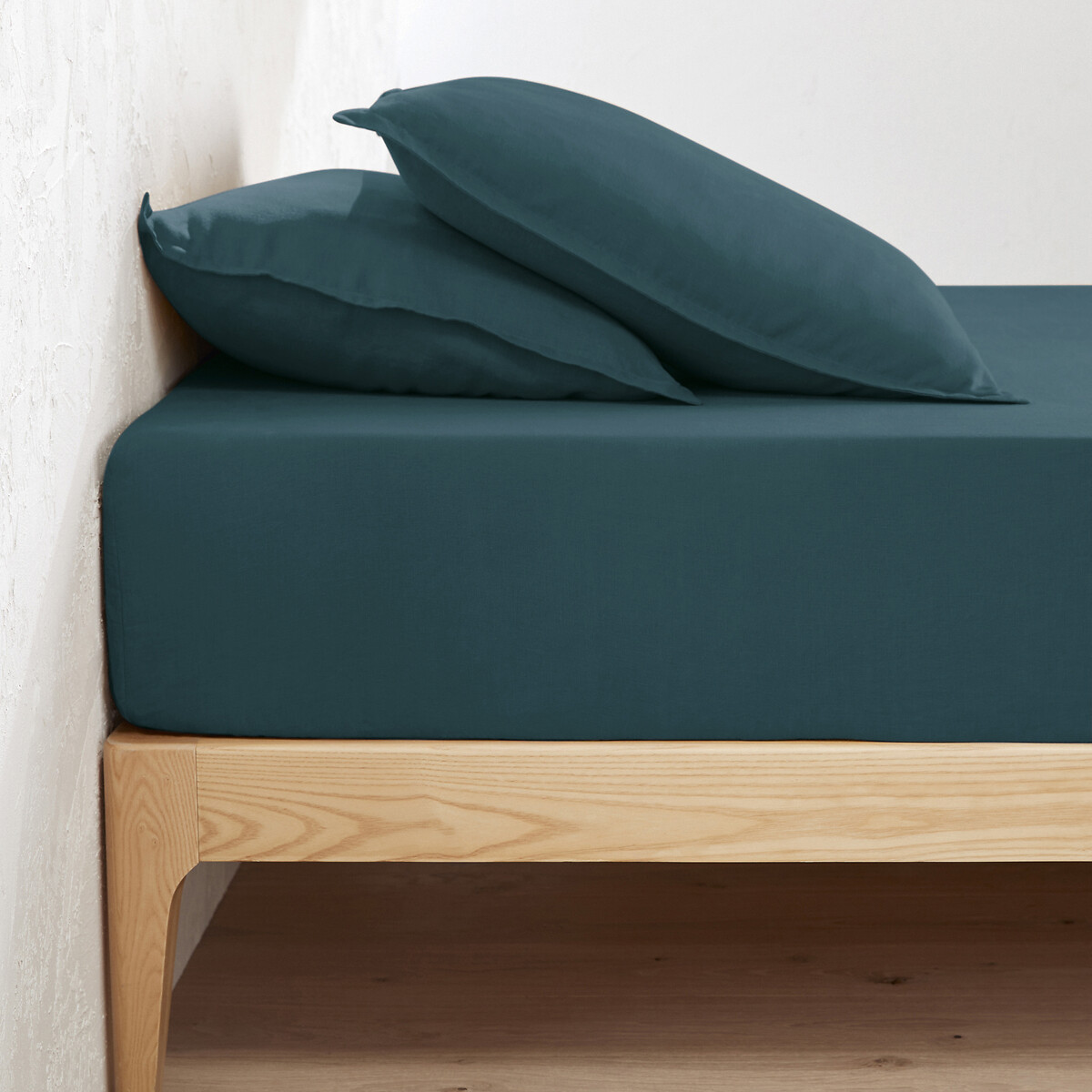 LA REDOUTE INTERIEURS<br>Lençol justo de linho lavado, bainha 30 cm, Linot