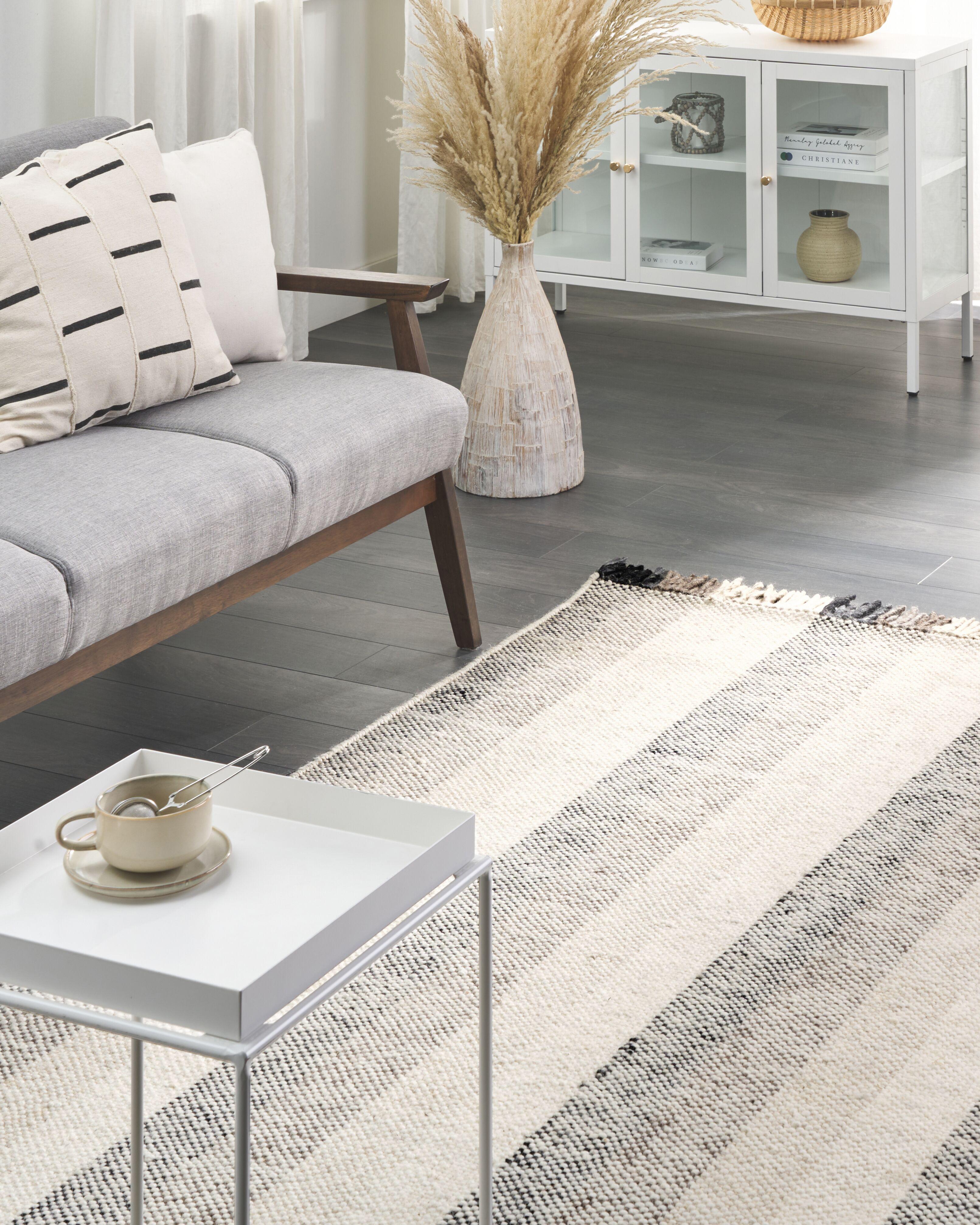 Vloerkleed EMIRLER Wit 160 x 230 cm Wol