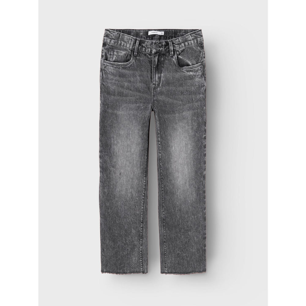 Køb Name It Dark Grey Denim Rose Wide Jeans Noos