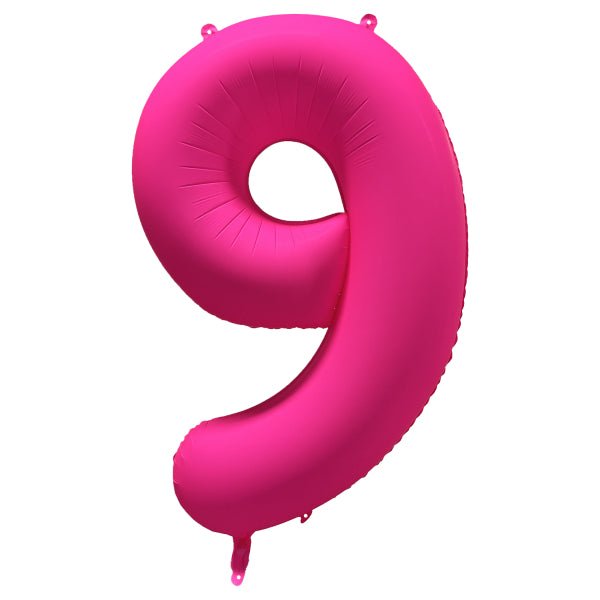 9 Jaar Cijfer Ballon Neon Roze Leeg 86cm
