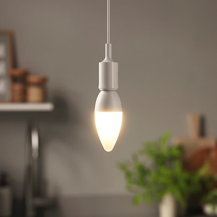 Lot 3 ampoules LED flamme E14 806lm 6.5W = 60W Ø3.7cm Diall blanc chaud