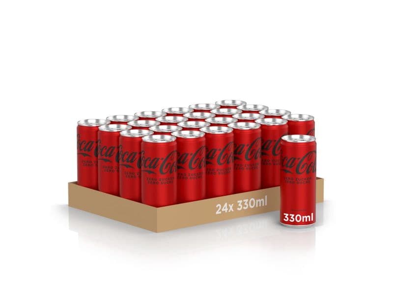 Coca Cola Soft-Drinks Zero 24 x 0.33 l Zuckerfreies Erfrischungsgetränk mit Koffein und Kohlensäure