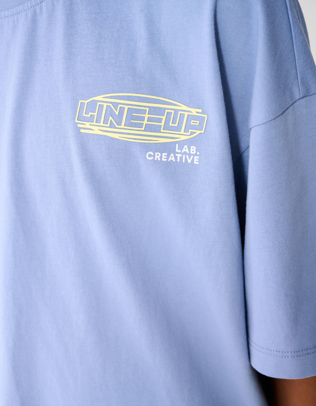 Line Up Artwork T-shirt Blauw