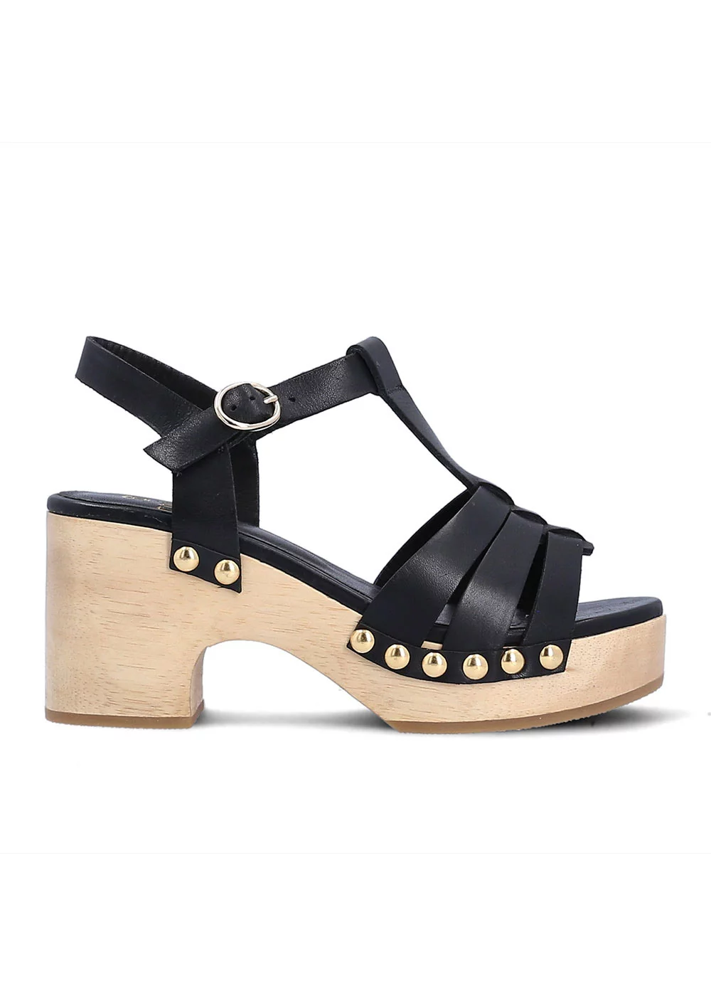 SABOT BAS PEARL CUIR NOIR