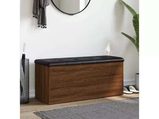 Banc de rangement chêne marron 102x42x45 cm bois d'ingénierie