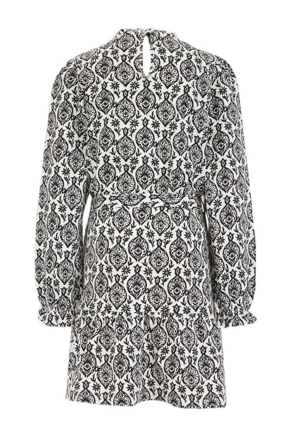 WE Fashion jurk met all over print blanc