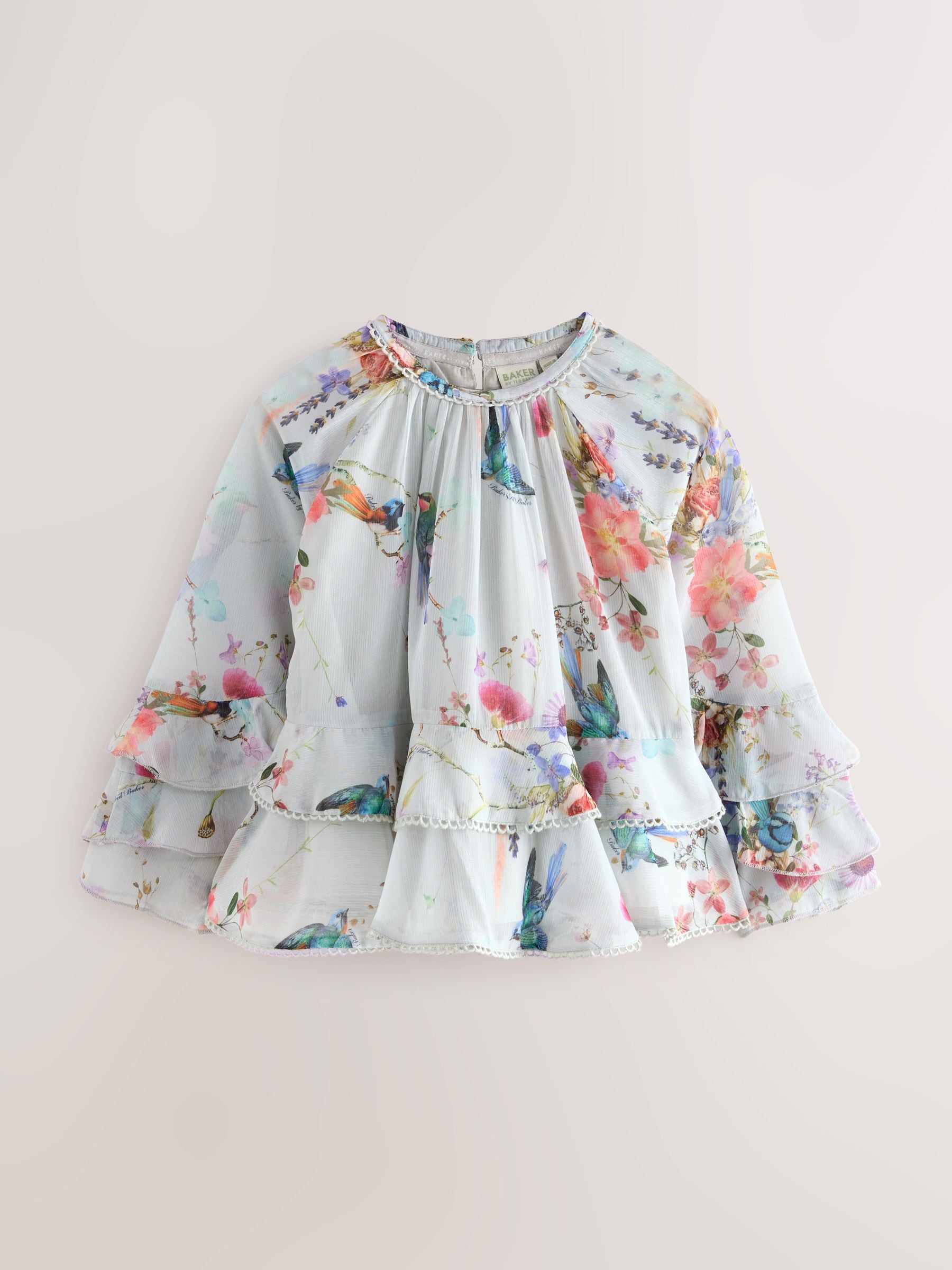 Baker by Ted Baker Mint Green All Over Printed Chiffon Blouse