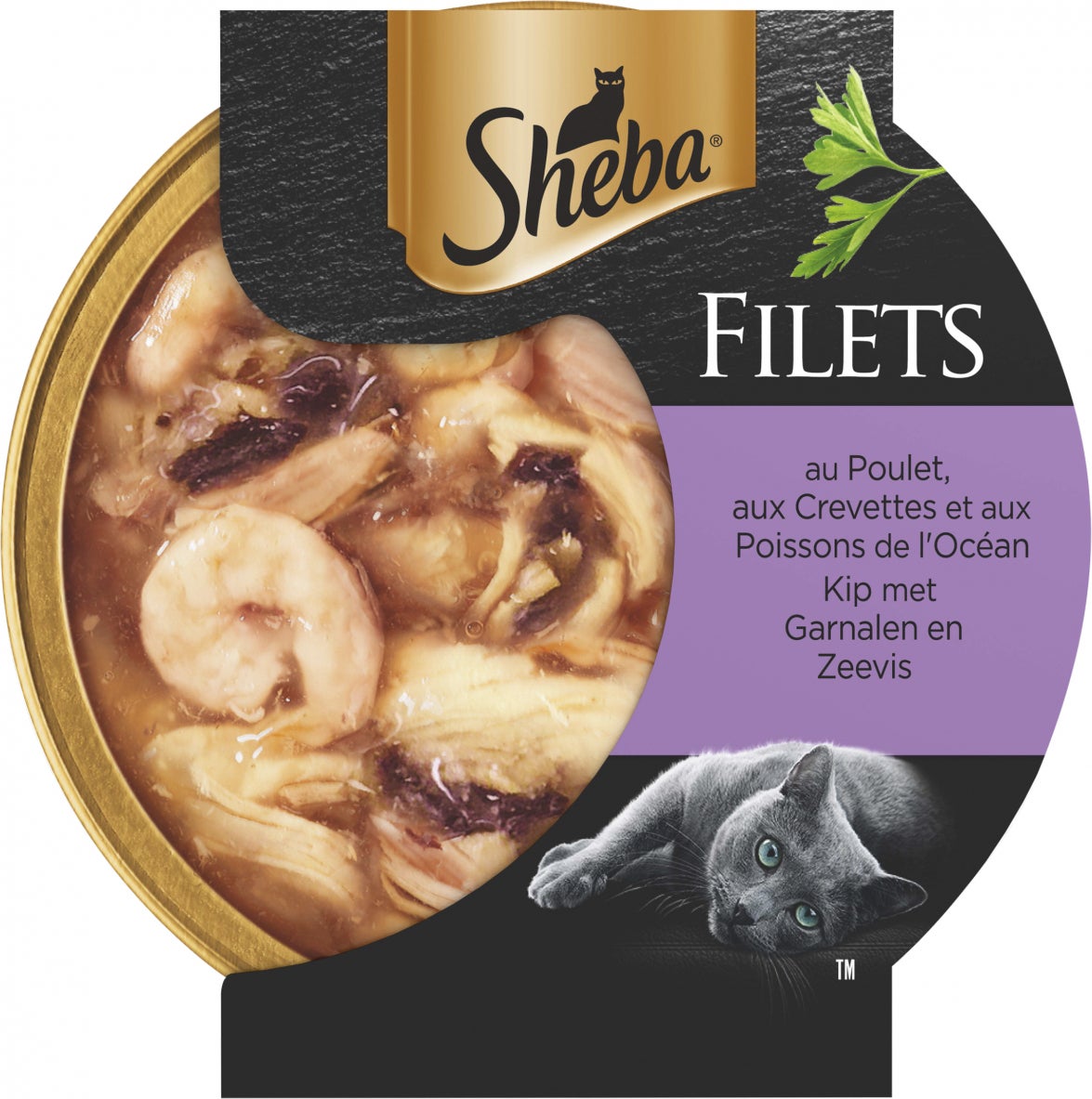 Sheba kattenvoer in saus stukjes kip, garnalen en zeevis 60 g