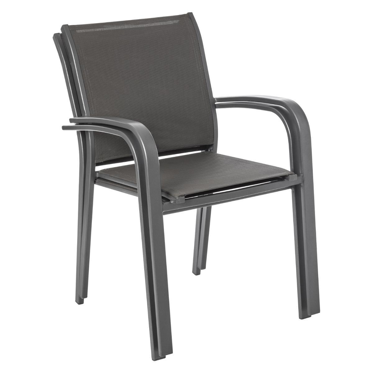 FAUTEUIL ESSENTIA EMPILABLE ANTHRACITE GRAPHITE