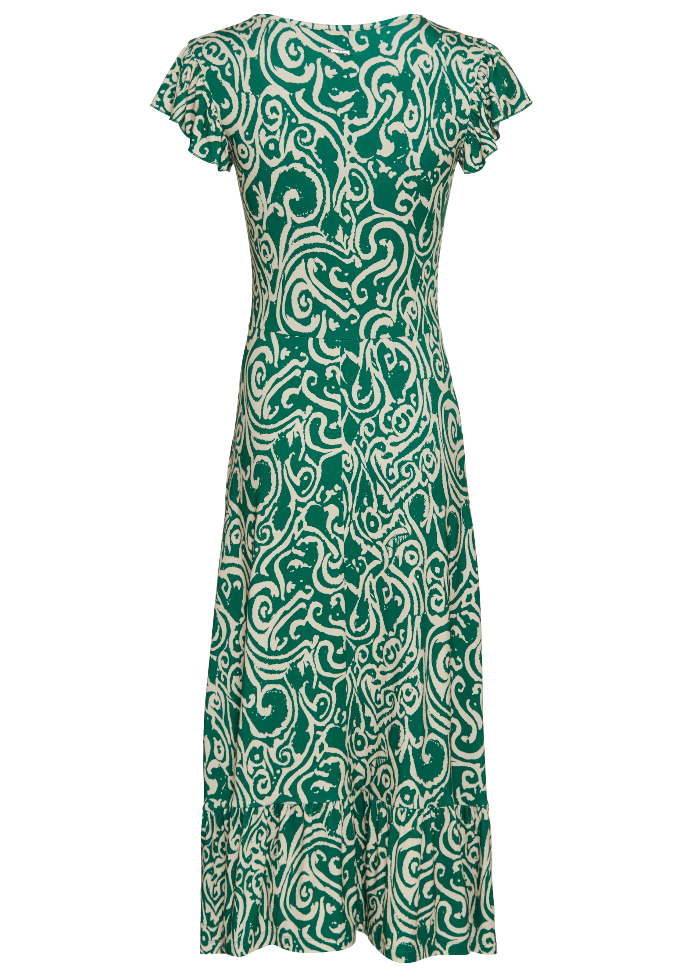 Laura Scott Sommerkleid mit Alloverdruck & leicht gerafften Flügel-Ärmeln