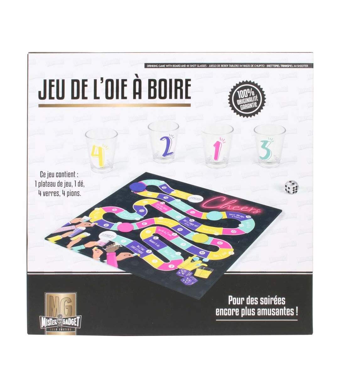 Jeu à boire jeu de plateau avec 4 shooters