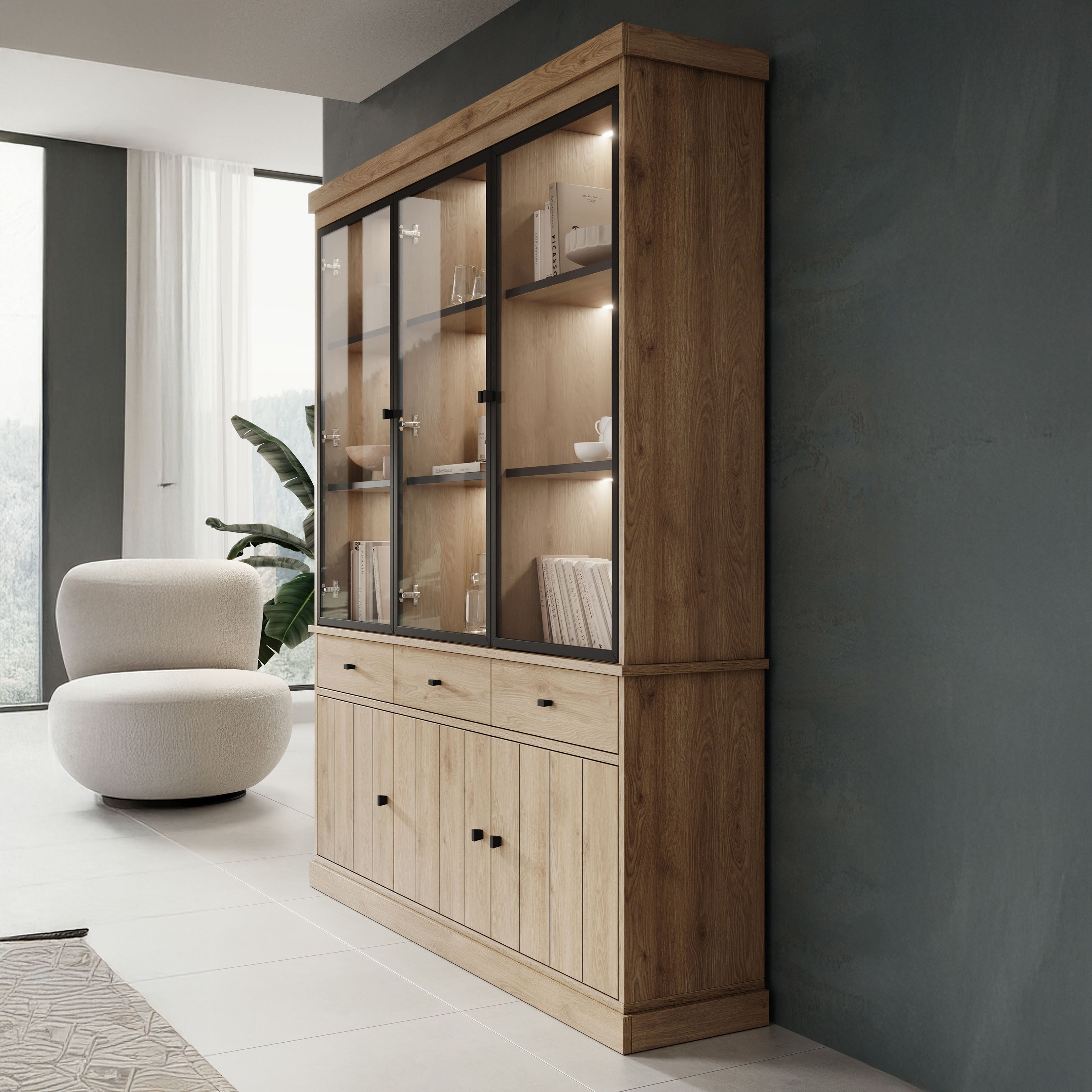 Vince 2 - Buffetkast - Eiken - 182x40x220 cm
