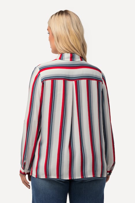 Hemdbluse, Streifen, Hemdkragen, Langarm
