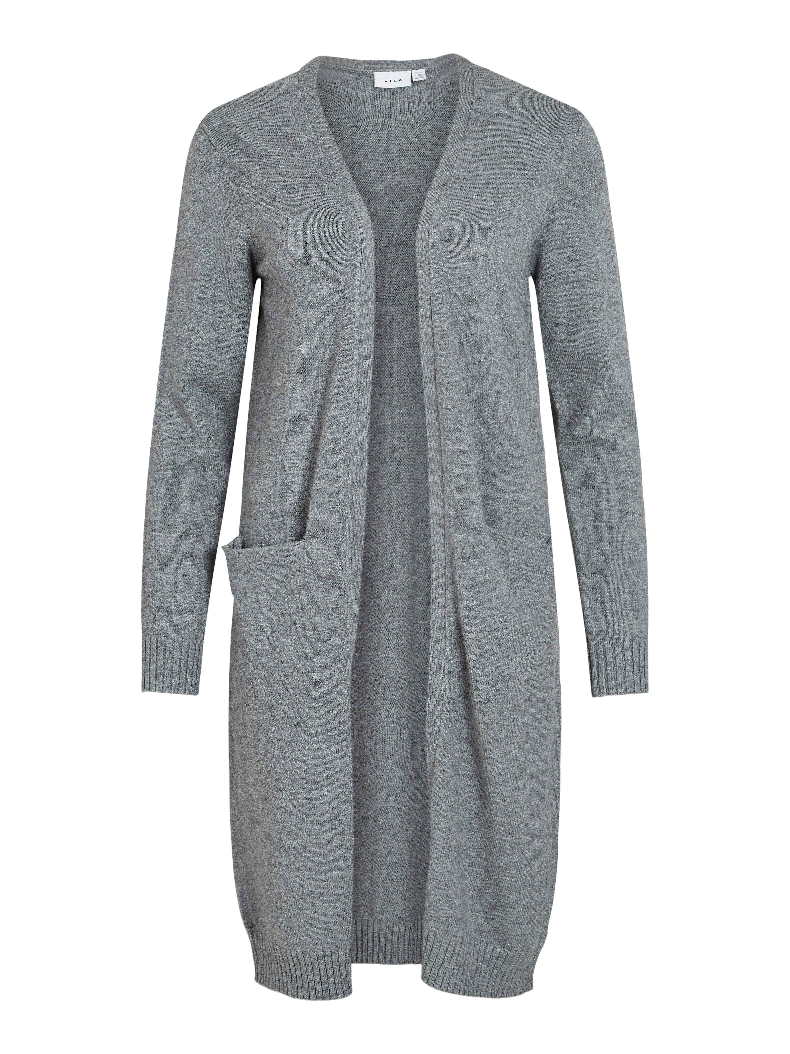 Vila  Viril Long L/S cardigan - Medium Grey Melange