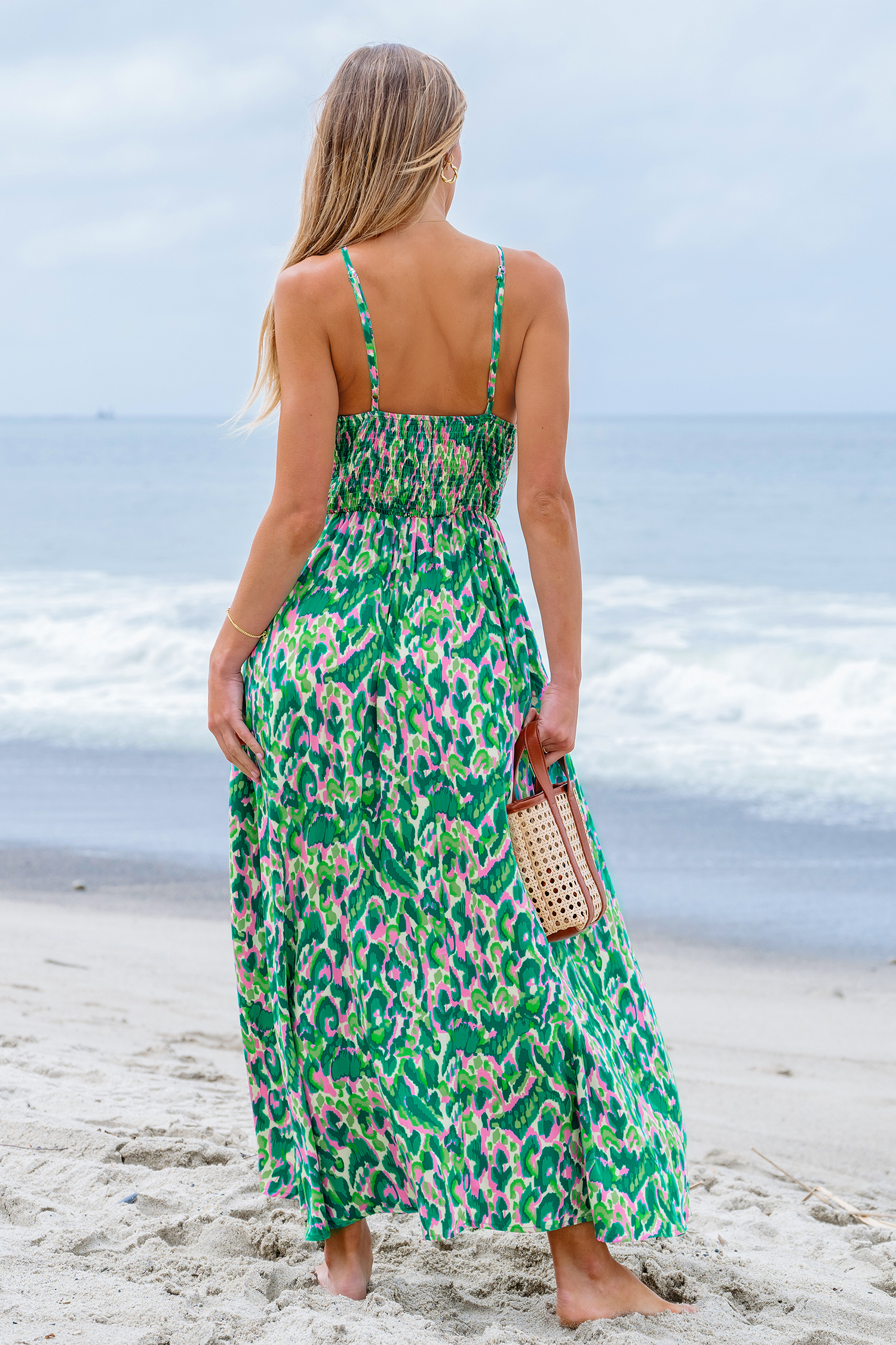 Robe découpée et ruchée à imprimé abstrait