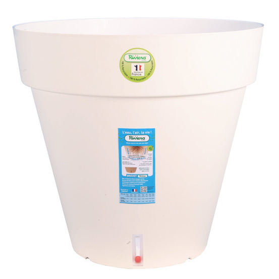 Pot Loft à réserve d'eau, en polypropylène, blanc Ø 24,5 x H. 22,5 cm
