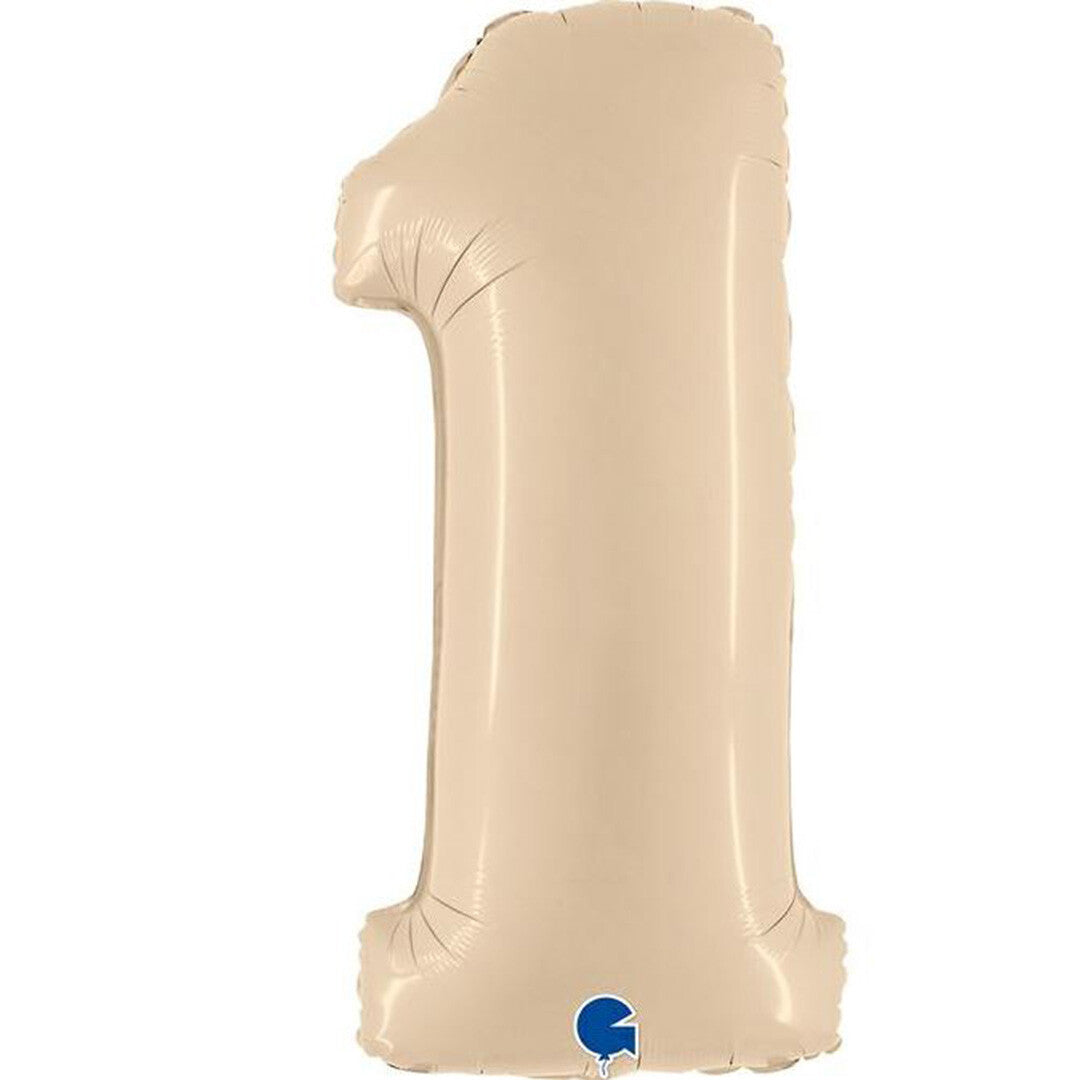 Grabo cijferballon een - cream - 102 cm