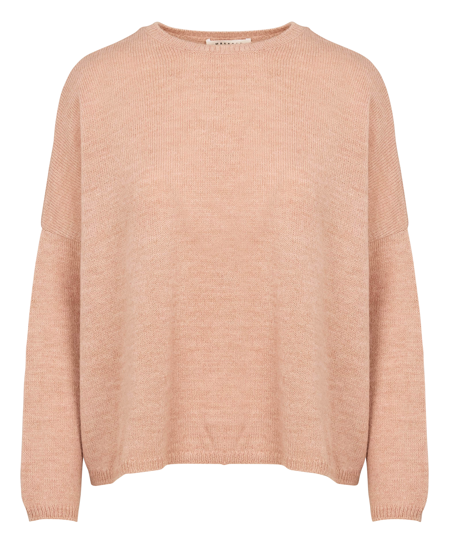 GREENVILLE - Pull ample col rond en laine mélangée | Rose