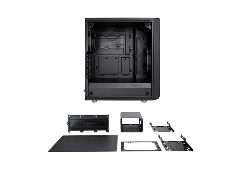 Fractal Design PC-Gehäuse Meshify C Schwarz Kompaktes Gaming-Midi-Tower-Gehäuse für ATX-Mainboards