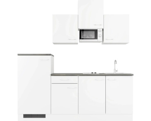 Flex Well keukenblok met apparatuur Lucca 210 cm wit mat gedemonteerde variant omkeerbaar 00012369