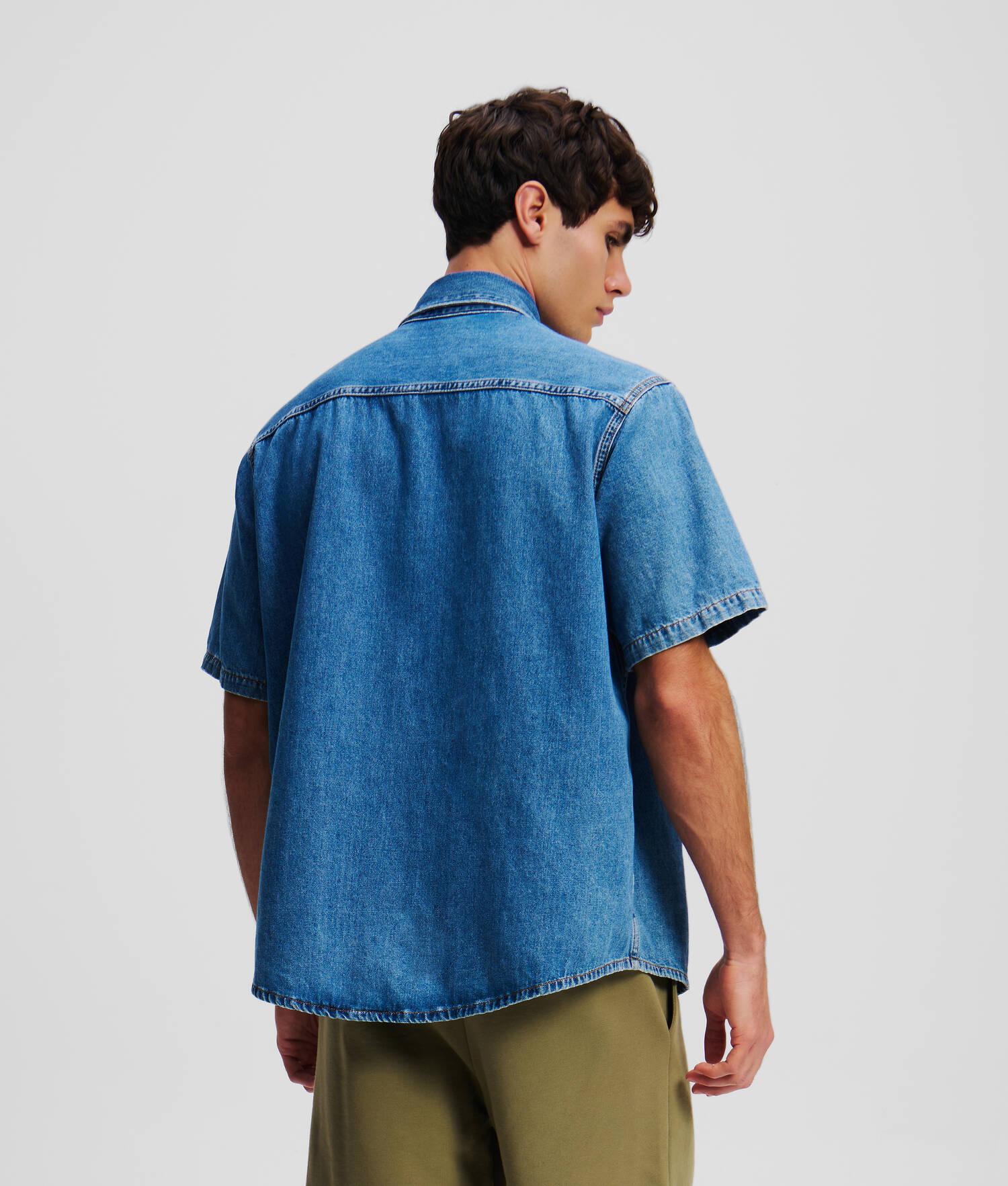 CHEMISE EN JEAN À MANCHES COURTES IKON - Denim Bleu Clair