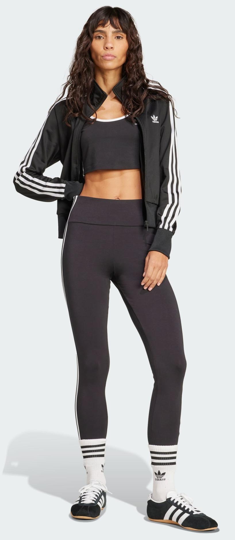 Adicolor 3-Stripes Leggings Co Dame Black/White