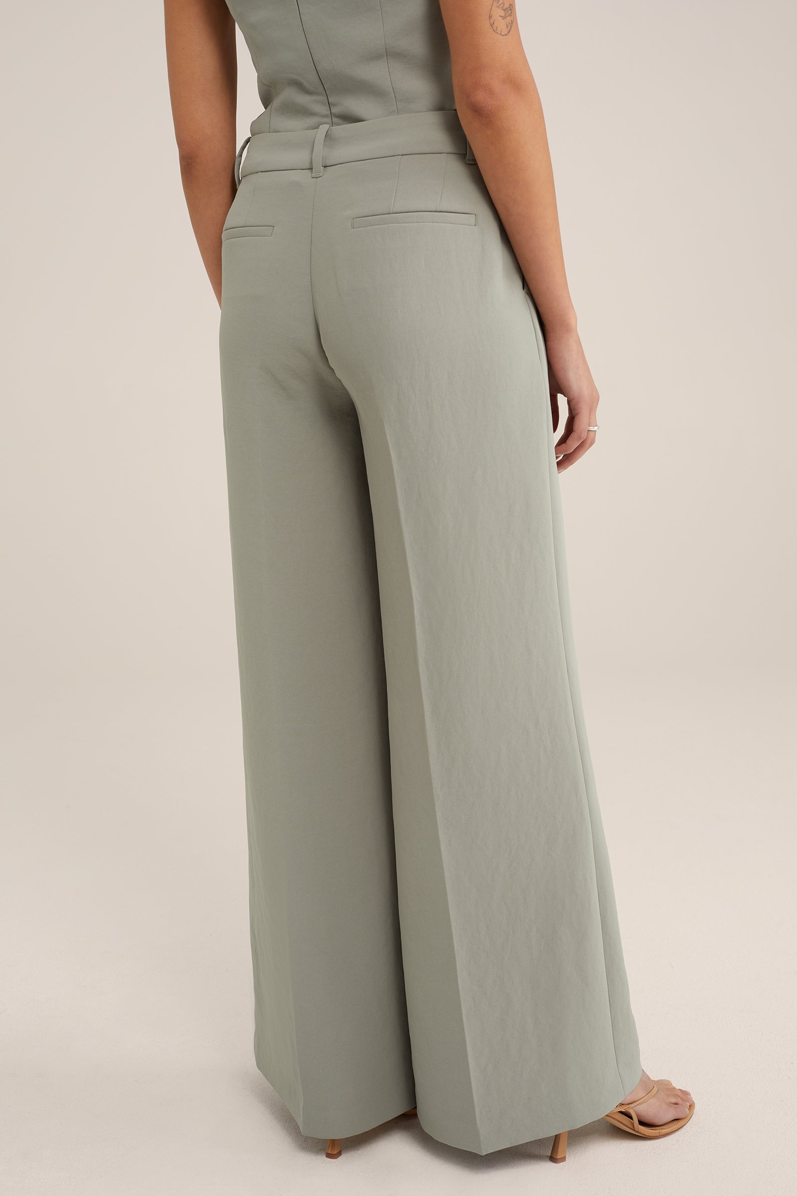 wide leg broek WE Studio Pastelgroen