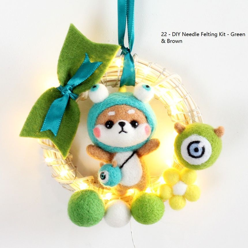 Embroidery Kingdom - DIY-naaldviltset met hangende dierendecoratie (verschillende ontwerpen)