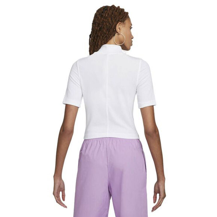 Nike Sportswear Essentials Ribbed Mock-Neck T-shirt Hvid