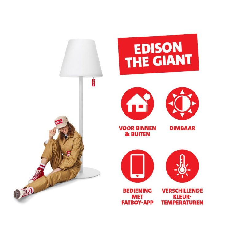 Fatboy Edison the Giant vloerlamp LED lichtgrijs