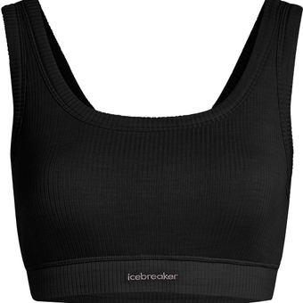 Icebreaker Merino Rib Lotus Bra Sport-BH Black Damen