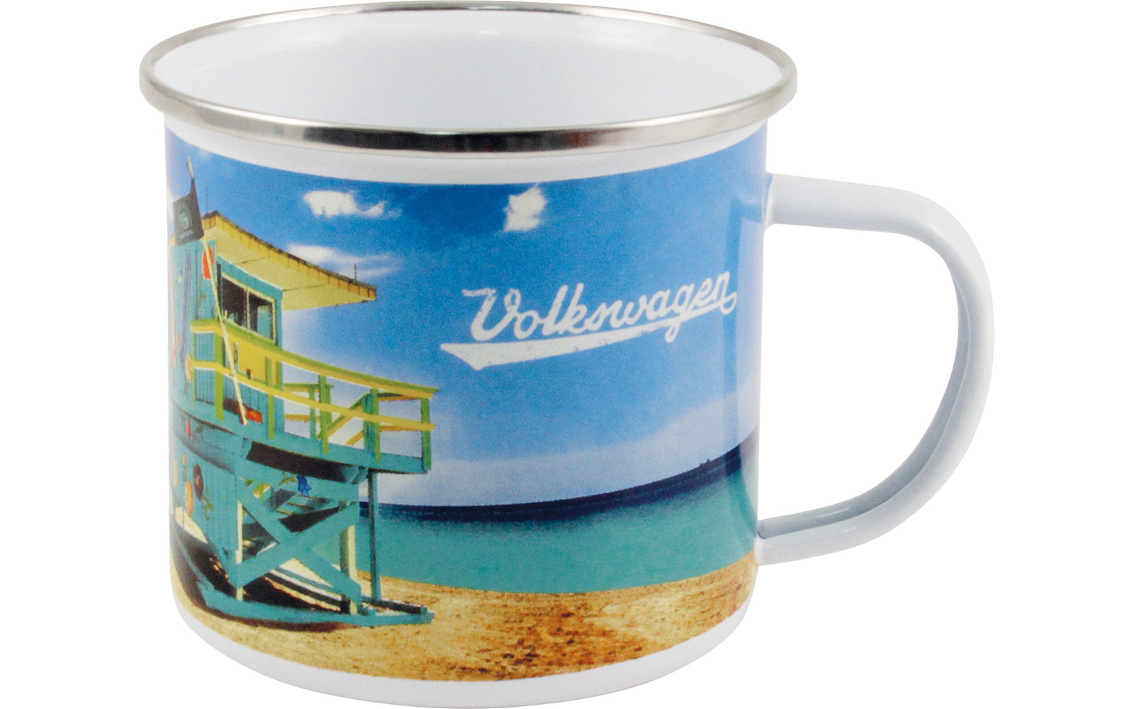 VW Collection T1 Bulli Emaille Tasse 500 ml Beachlife
