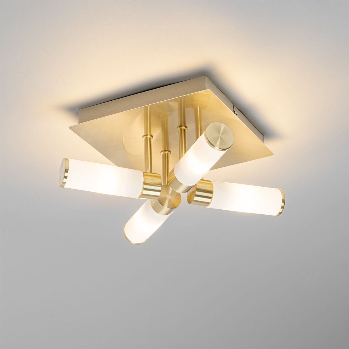 Moderne badkamer plafondlamp messing 4-lichts IP44 - Bath