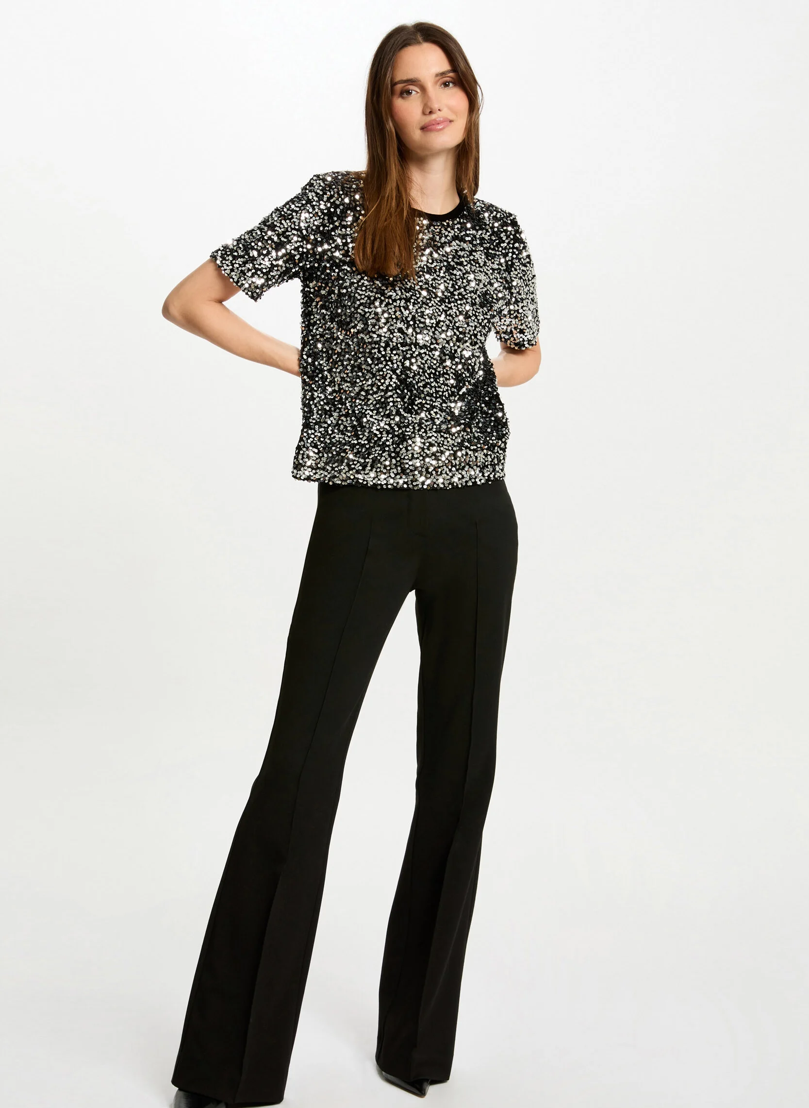 DYNE - Tee-shirt manches courtes à sequins | Noir