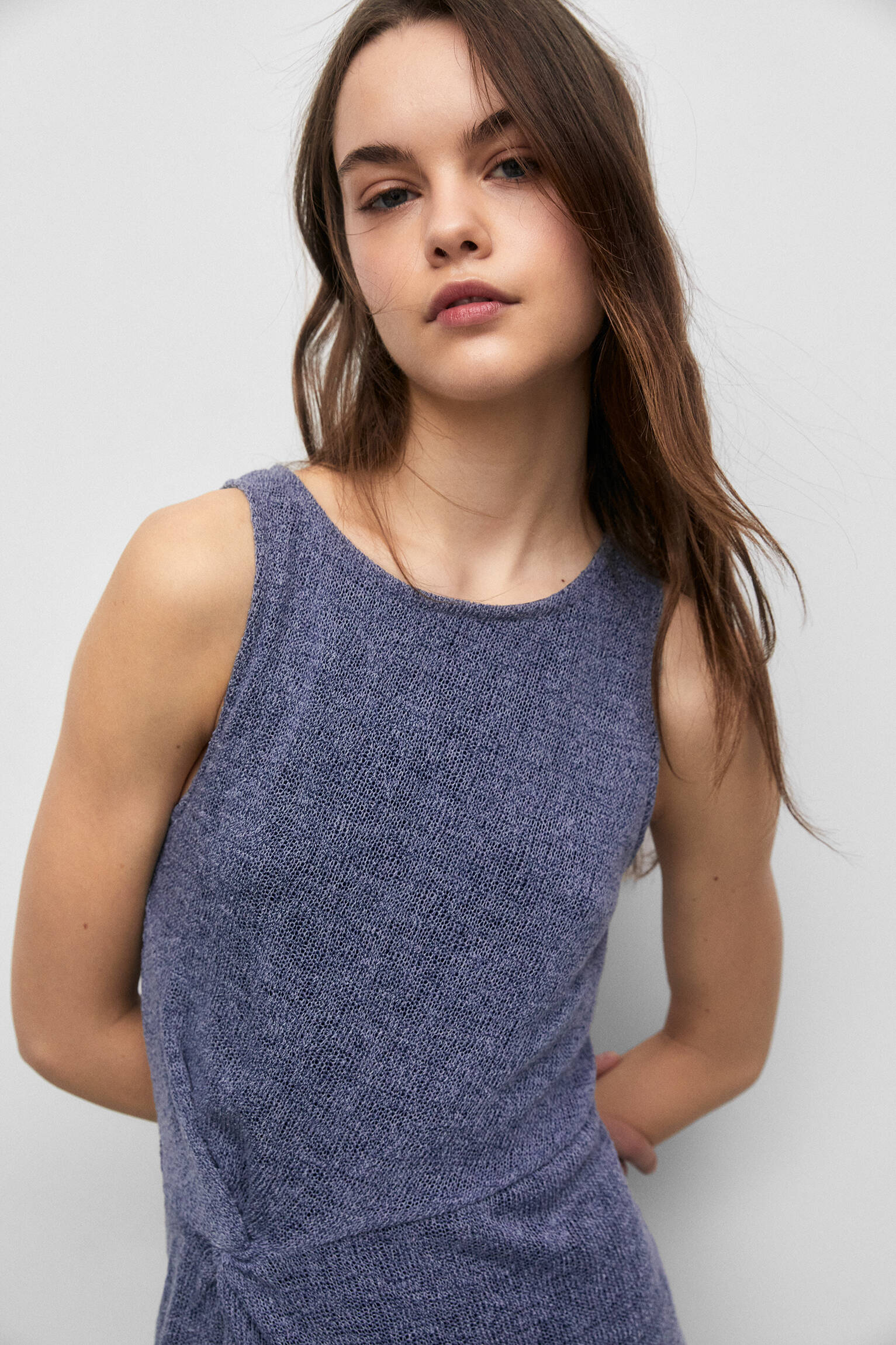VESTIDO MIDI COM ABERTURAS - AZUL VIGORÉ