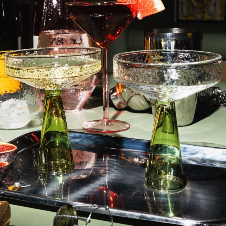 BrÃ»t Homeware, Coupe Claude, helder | groen, set van 2