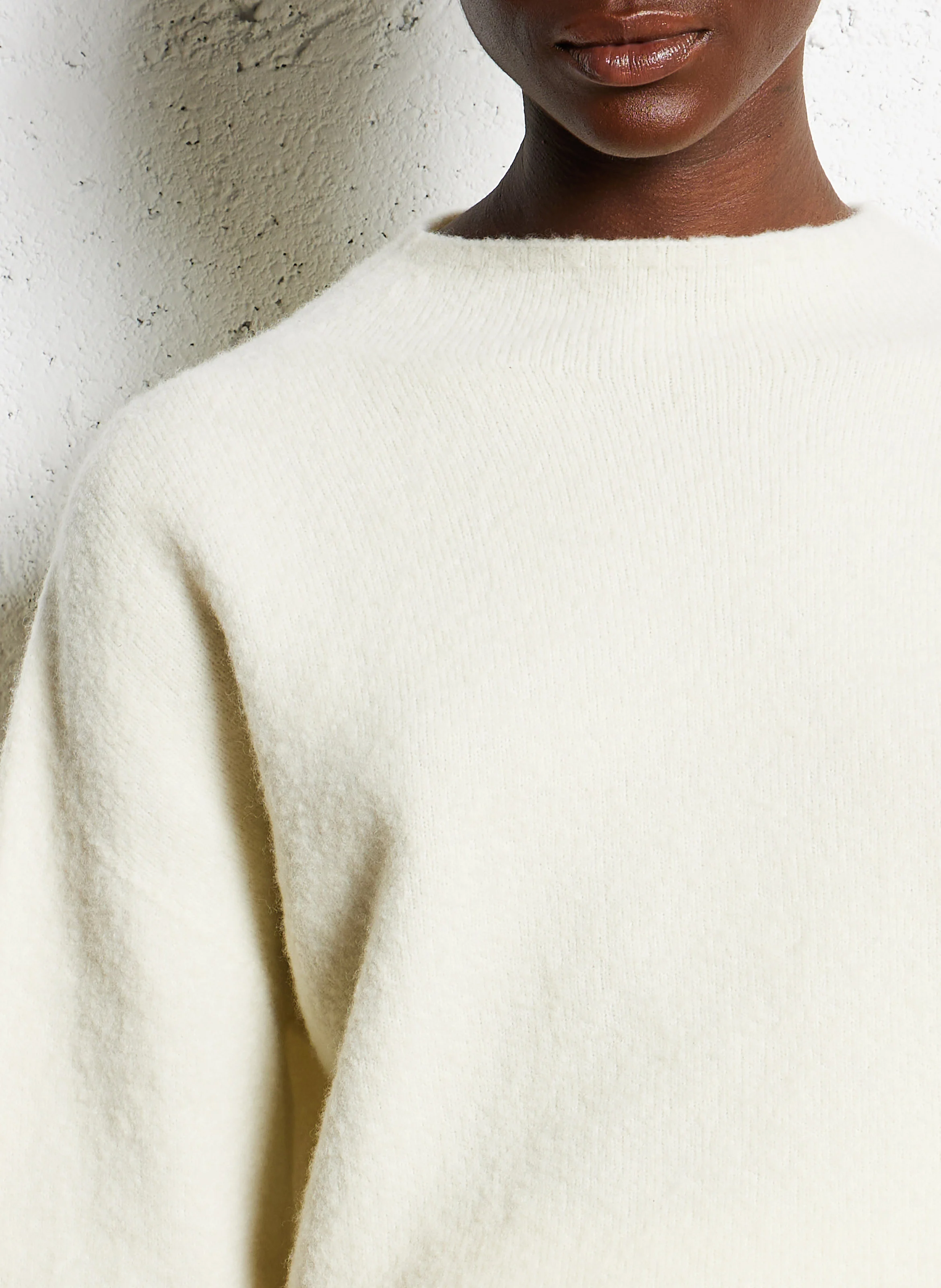 KOBE - Pull droit en laine mélangée| Beige