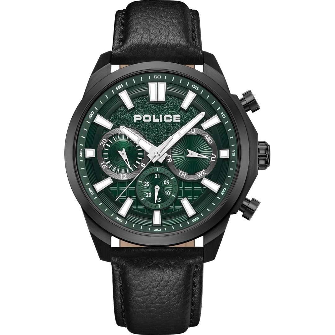 Police Rangy Day-Date Schwarz / Grün