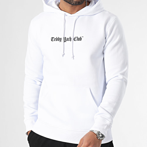 Sweat Capuche Art Series Dripping Orange Blanc