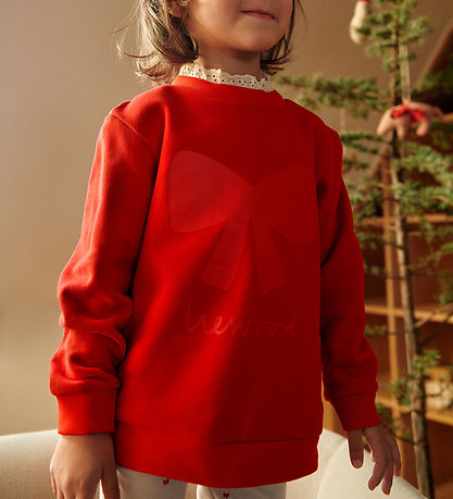 Liewood Sweatshirt - Rakel - Holiday Bow Dark Rot/Apple Rot