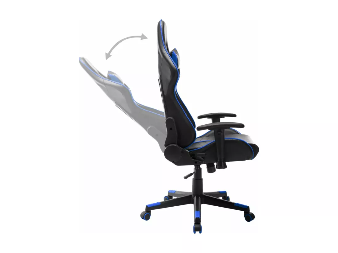 Chaise de jeu Noir et bleu Cuir artificiel
