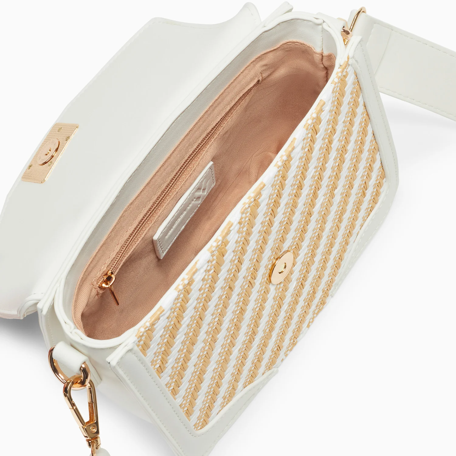 Sacs-Petit sac cartable Aline blanc et beige tressé