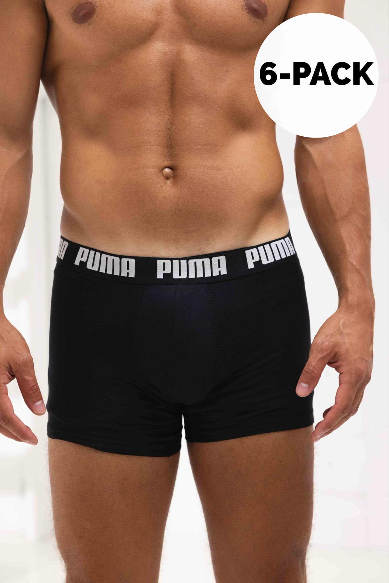 Puma Everyday Basic Boxershort Heren 6-Pack Zwart/Wit